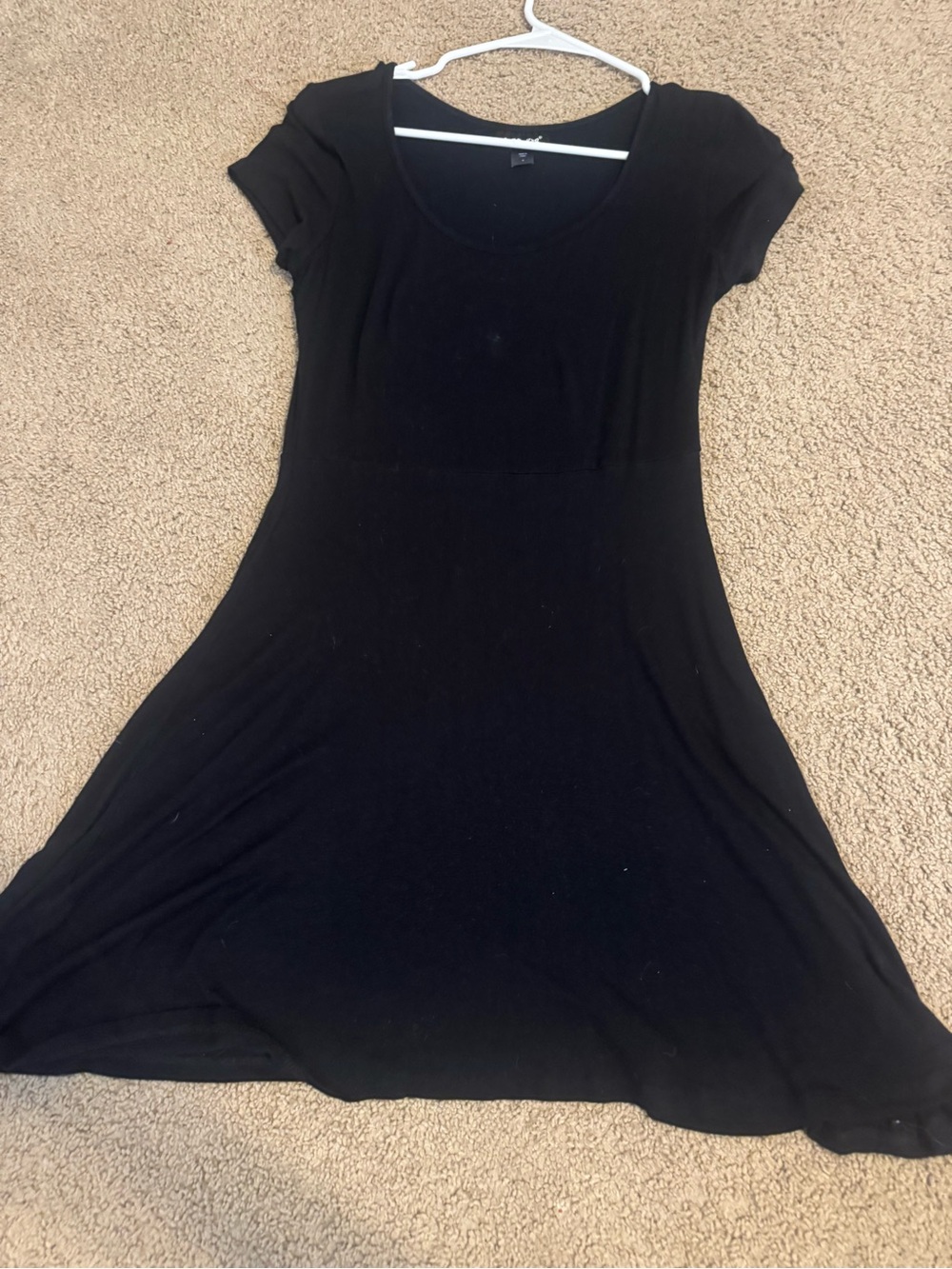Joe Boxer Black Scoop Neck Midi Fit-and-Flare Dress